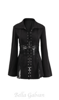 Flowering Girl Women Melany See Through Lace Up Shirt in Black
