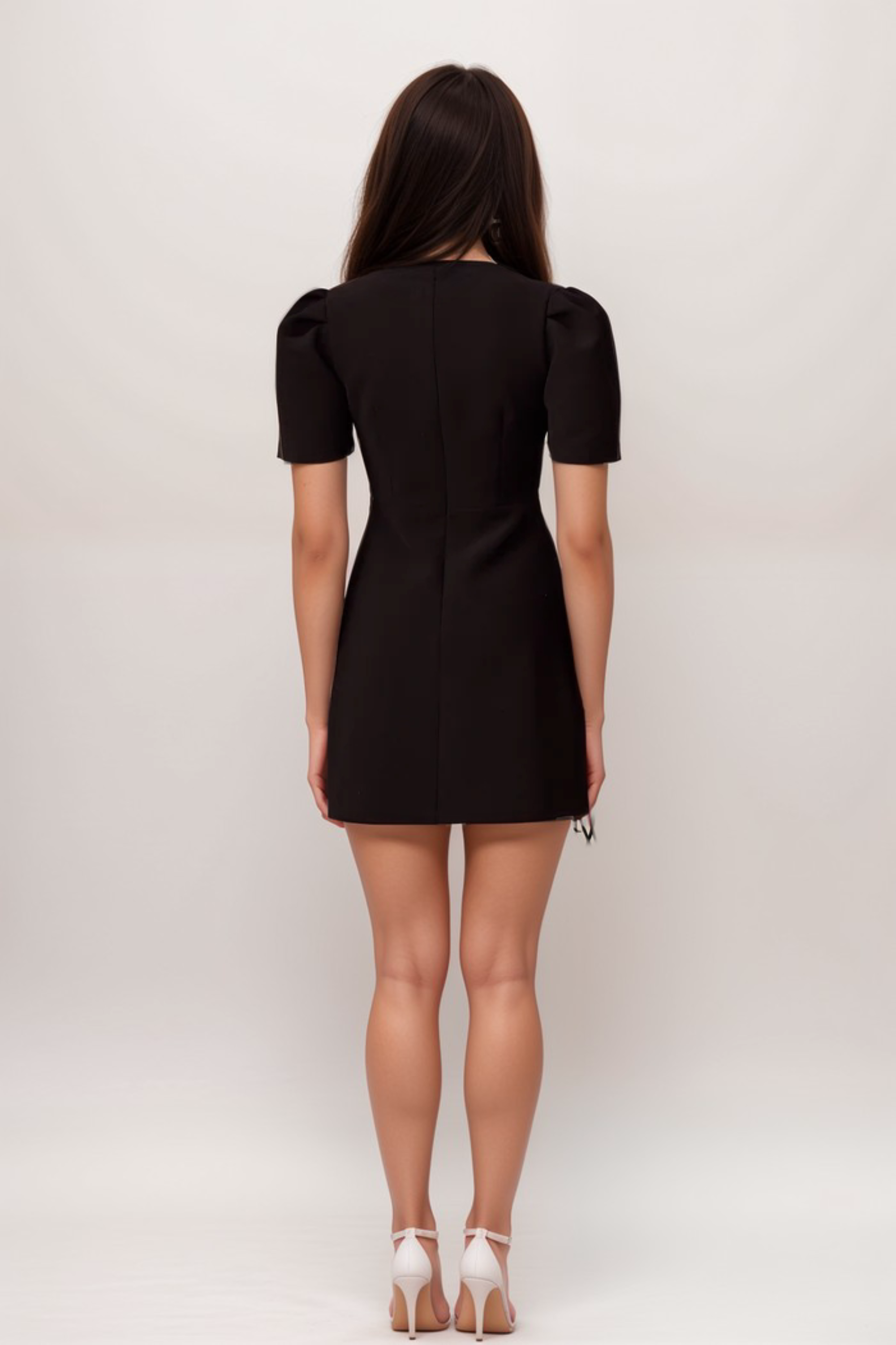 Flowering Girl Women Tania black bowknot embellished mini dress