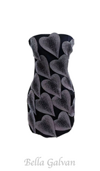 Flowering Girl Women crystal leaf embellished mini dress in black
