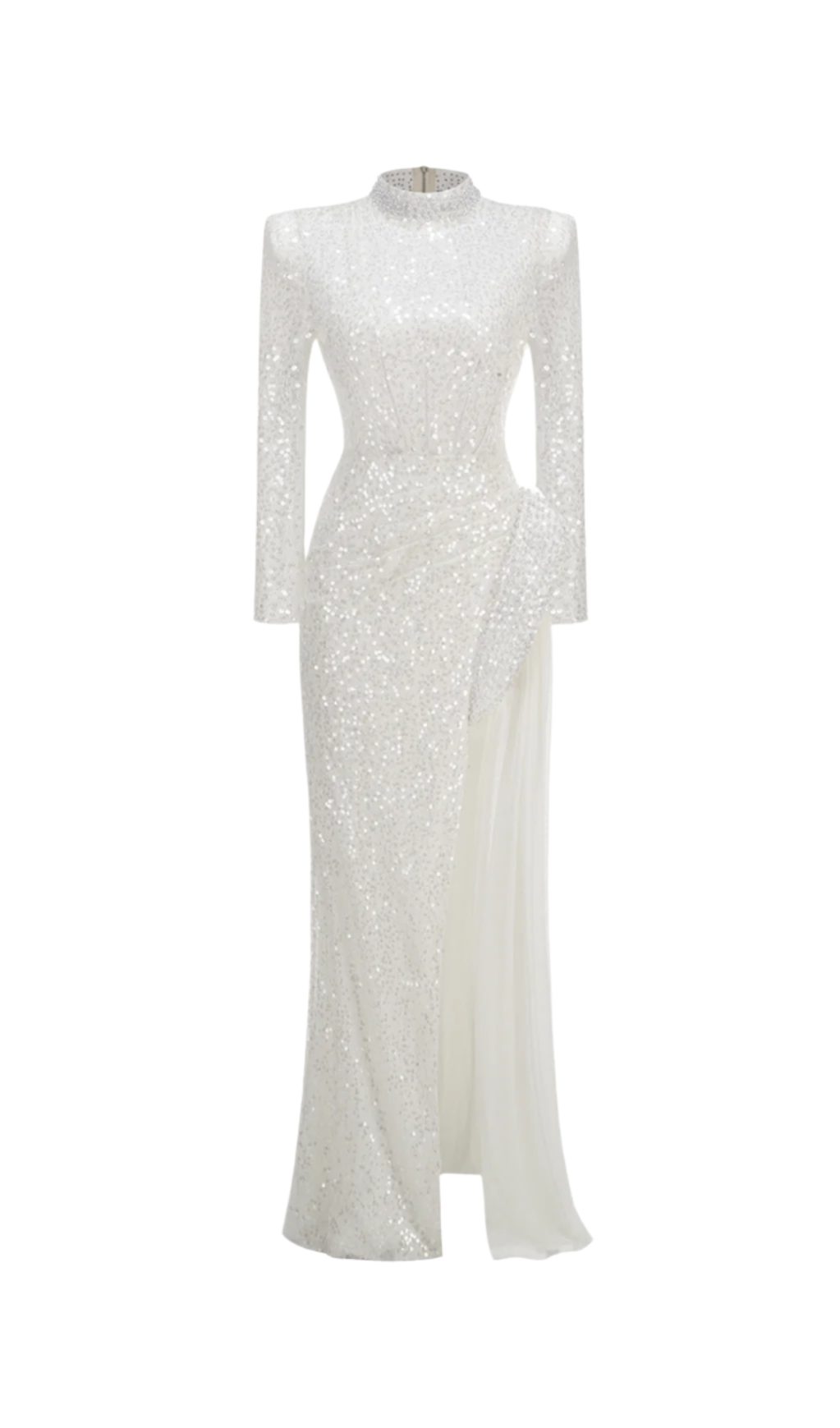 Flowering Girl Women Yvette Pearl Embellished Sequin Maxi Dress In White