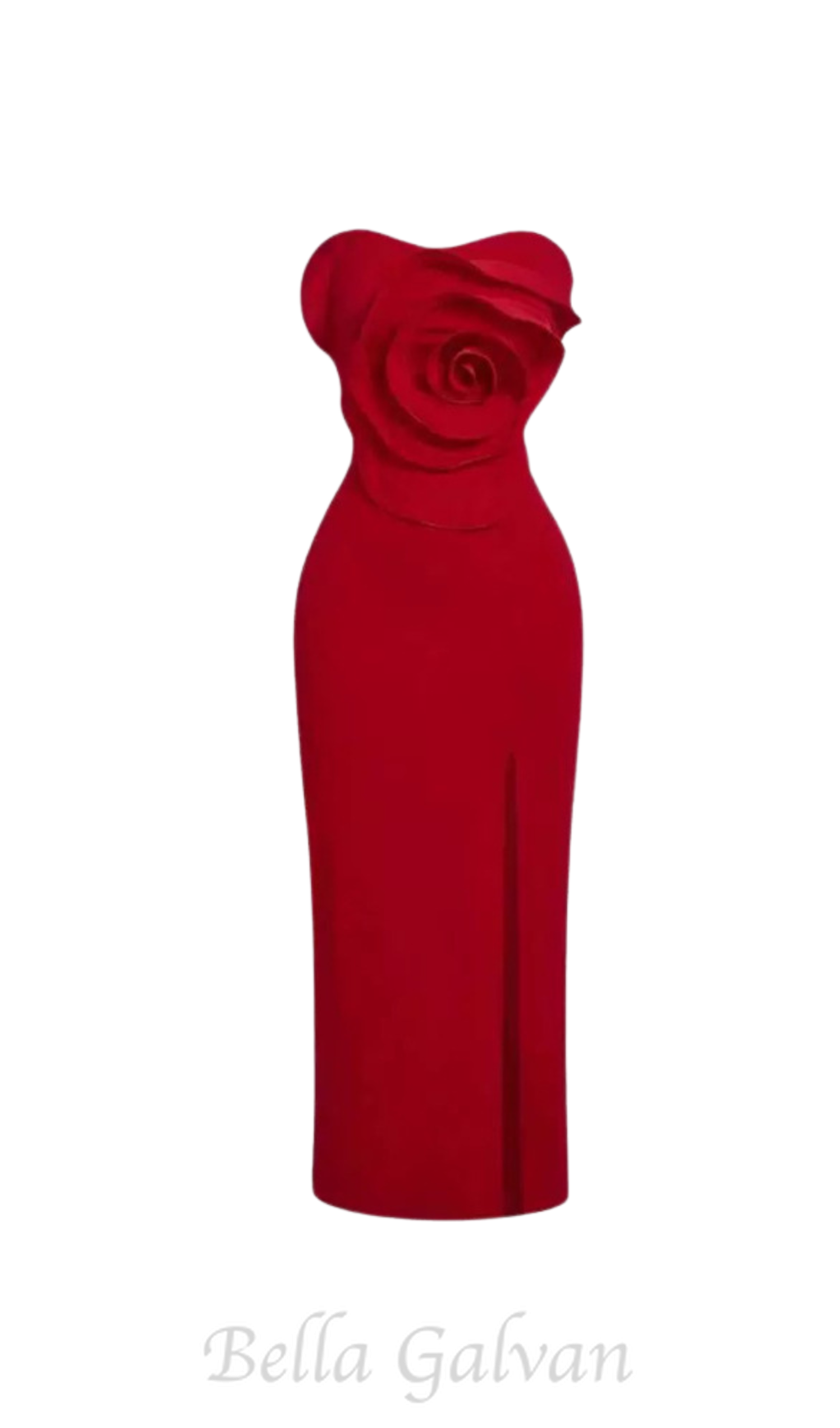 Flowering Girl Women michelle 3d flower strapless midi dress in red