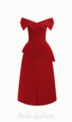 Flowering Girl Women Harper Off-shoulder Set in red