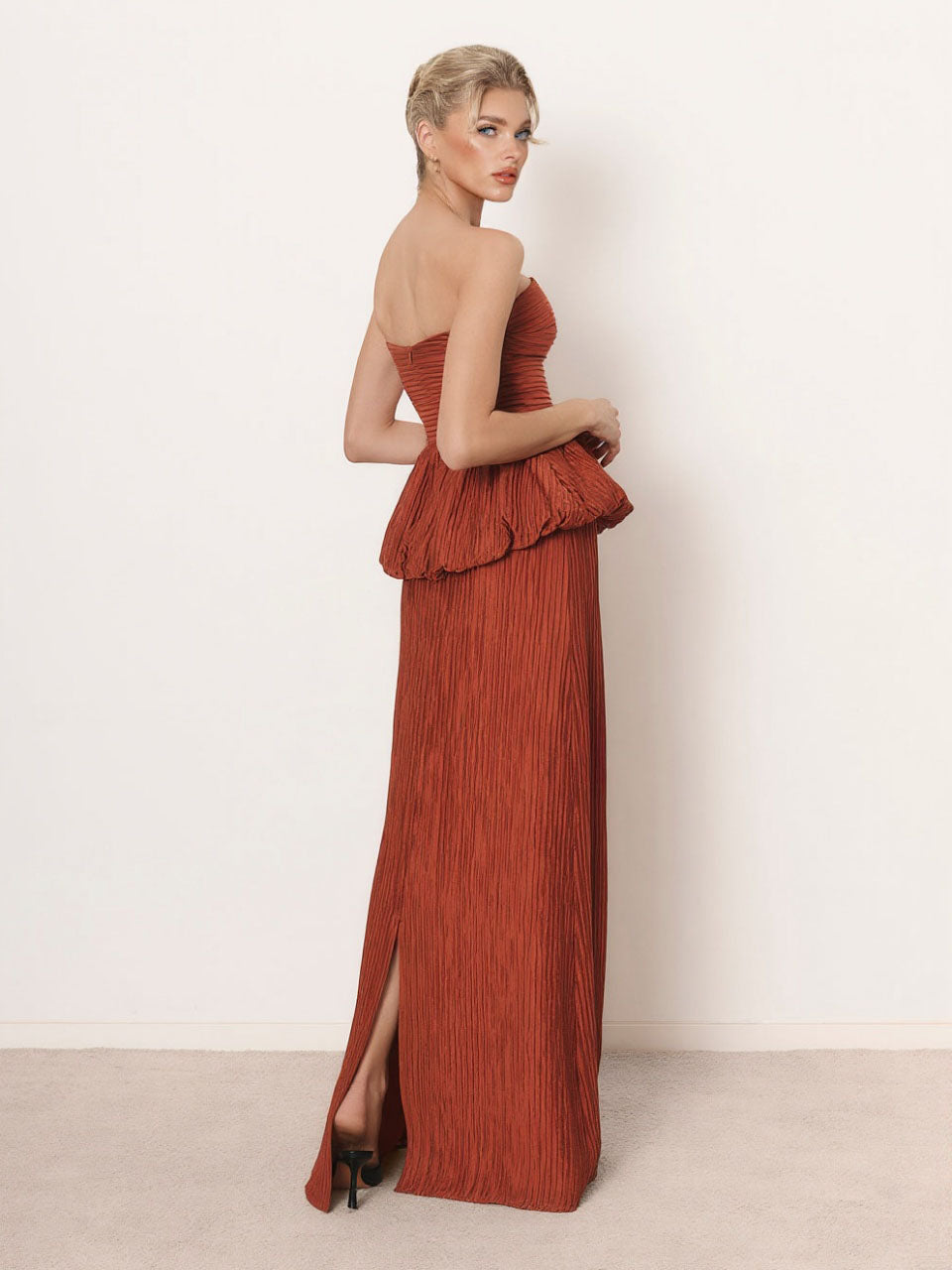 Strapless Ruched Skirt Two-Piece Set