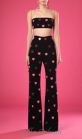 Flowering Girl Women Pink top and pants with hearts
