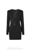 Flowering Girl Women Black Silk Satin-trimmed Crepe Mini Dress