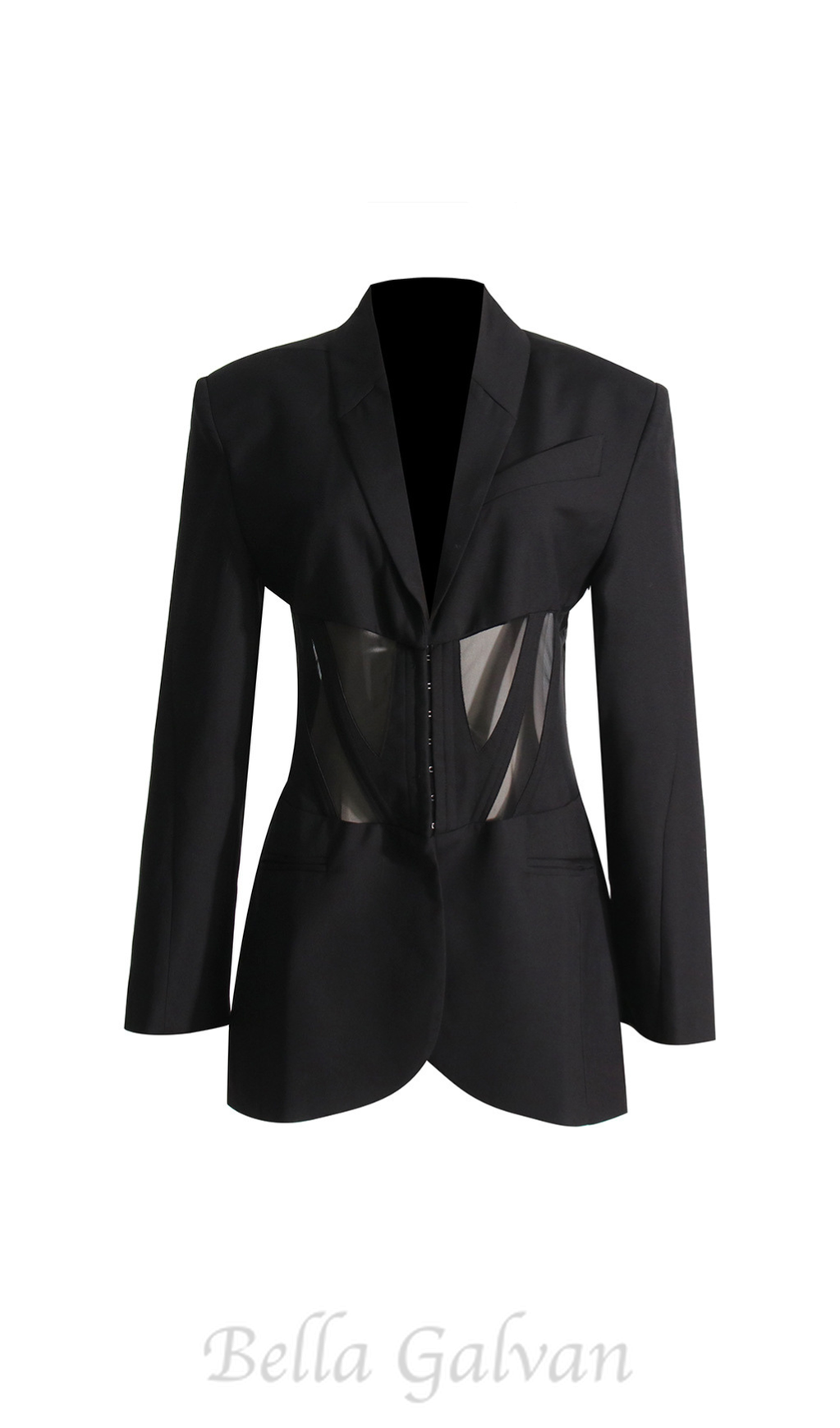 Flowering Girl Women v-neck Corset Jacket in black
