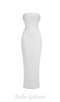 Flowering Girl Women pearl-embellished strapless gown in white