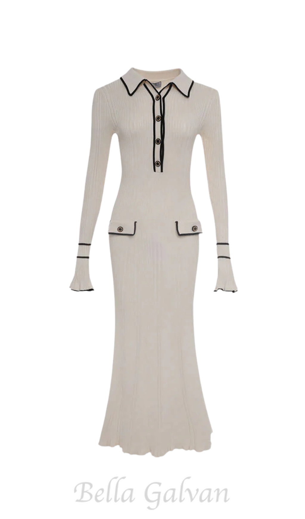 Flowering Girl Women beverly knit bodycon midi dress in white