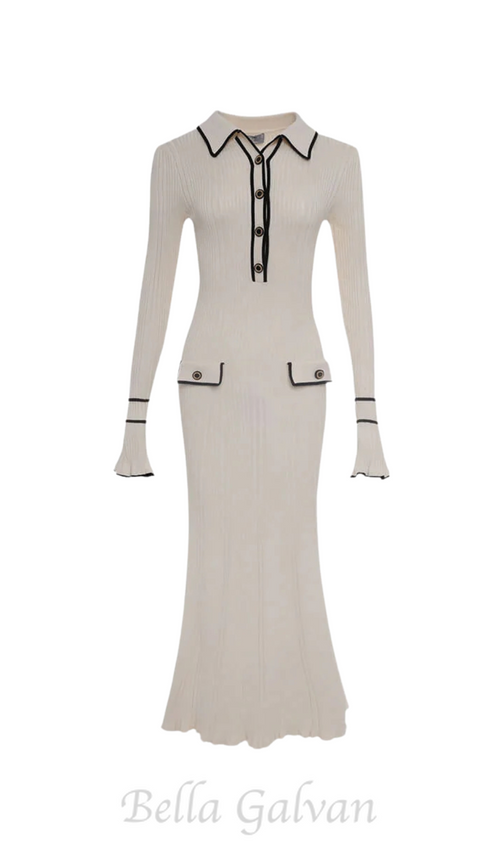 Flowering Girl Women beverly knit bodycon midi dress in white