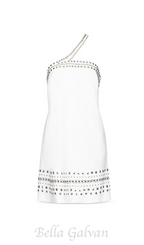 Flowering Girl Women Studded embellished Mini Dress in white