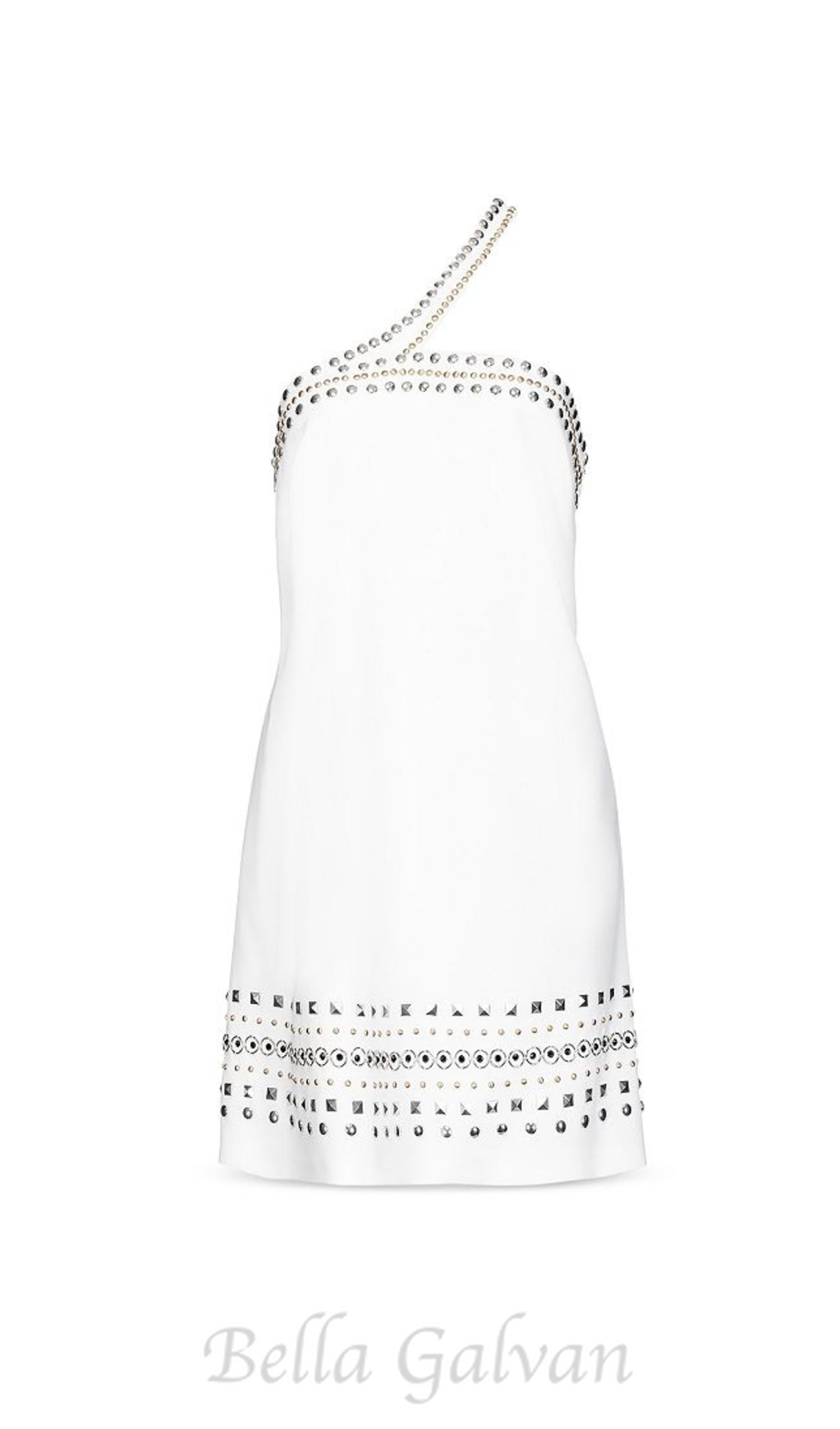 Studded embellished Mini Dress in white