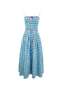 Flowering Girl Women virginia plaid strap maxi dress in blue