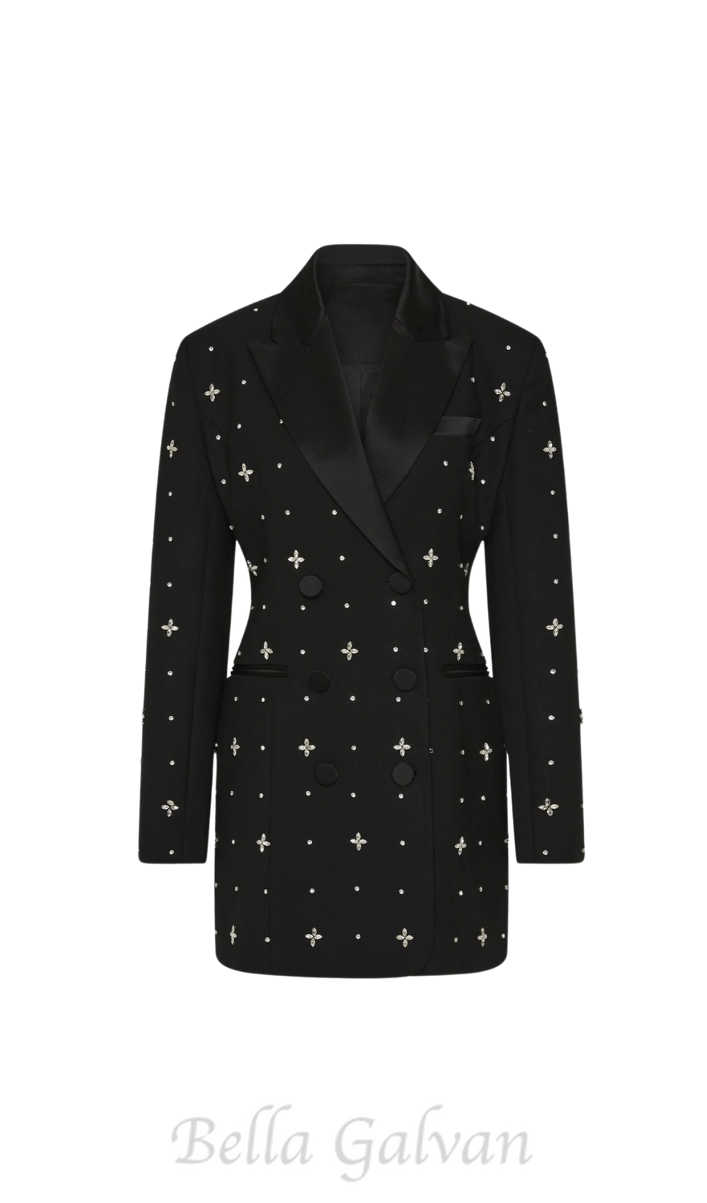 Flowering Girl Women Cachi Diamante Embellished Blazer Mini Dress