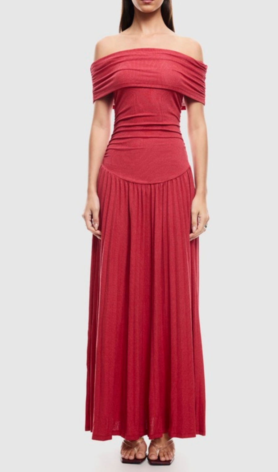 Flowering Girl Women sabina bodycon strapless maxi dress in crimson
