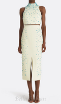 Flowering Girl Women Cadee Turquoise Embellished Two Piece Set