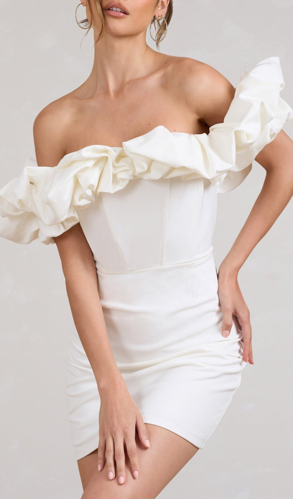 Flowering Girl Women Satin Ruffle Strapless Dress