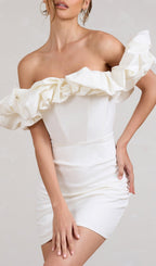 Flowering Girl Women Satin Ruffle Strapless Dress