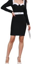 Flowering Girl Women anila Bandage Mini Dress in Black