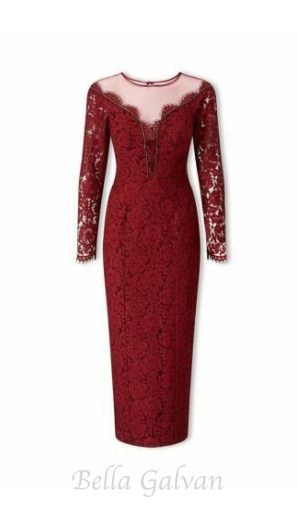 Flowering Girl Women lace hollow maxi dress in red