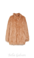 Flowering Girl Women nude pink fur coat