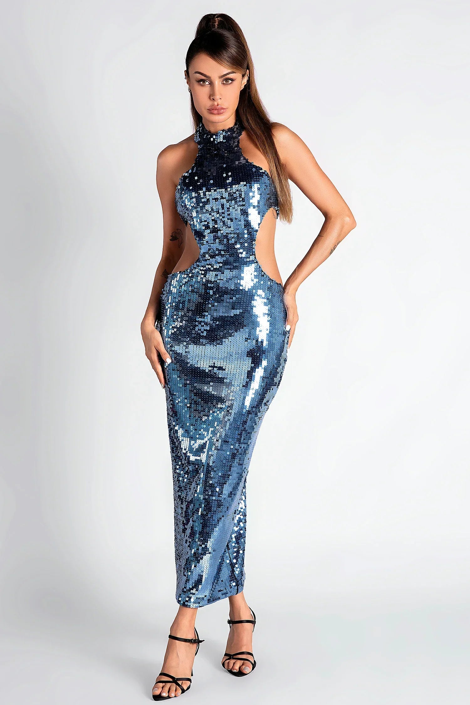 Flowering Girl Women Neiva Glitter Cutout Maxi Dress