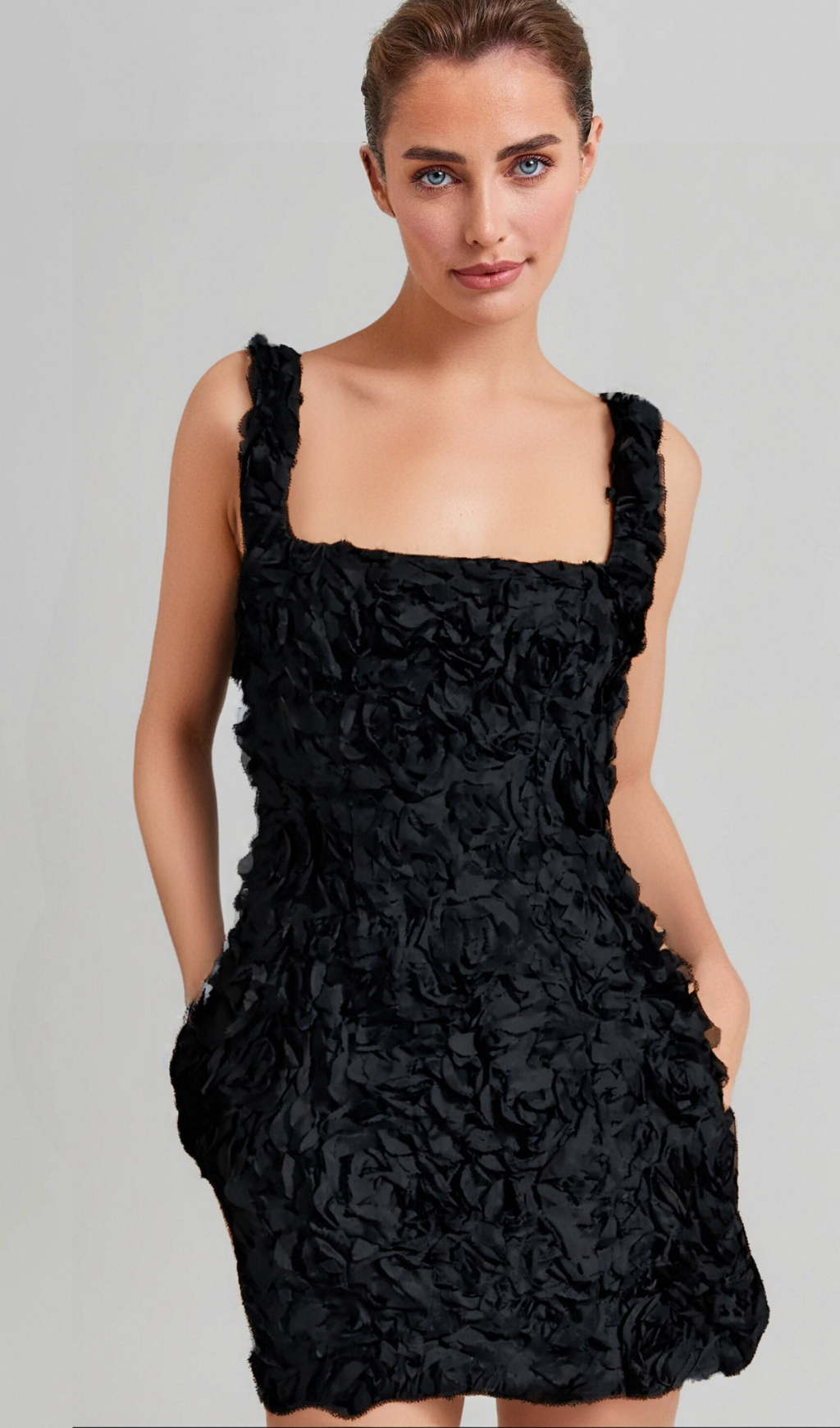 Flowering Girl Women BLACK FLOWER MINI DRESS