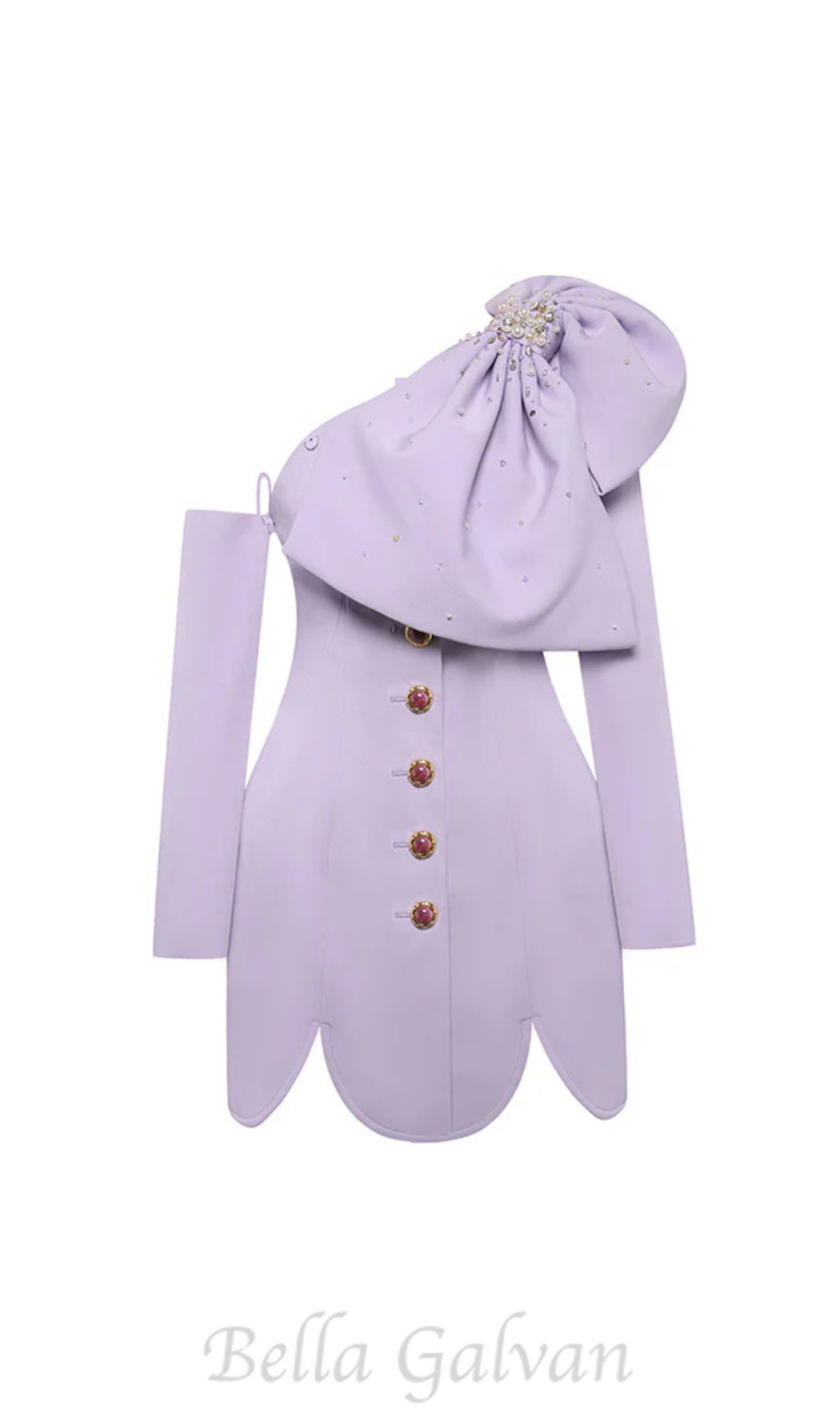 Flowering Girl Women bowknot embellished mini dress in blue