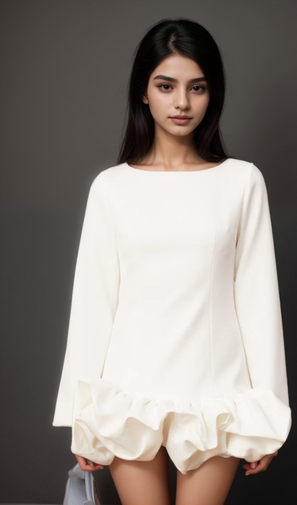 Flowering Girl Women Elodie white bubble-skirt mini dress
