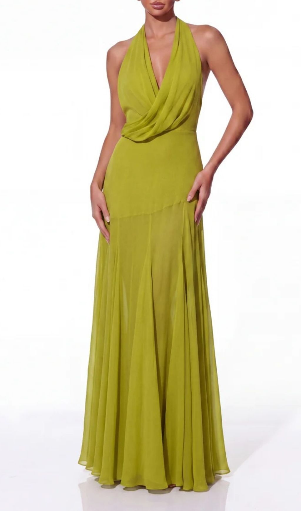 Povrik Halterneck Flared Maxi Dress