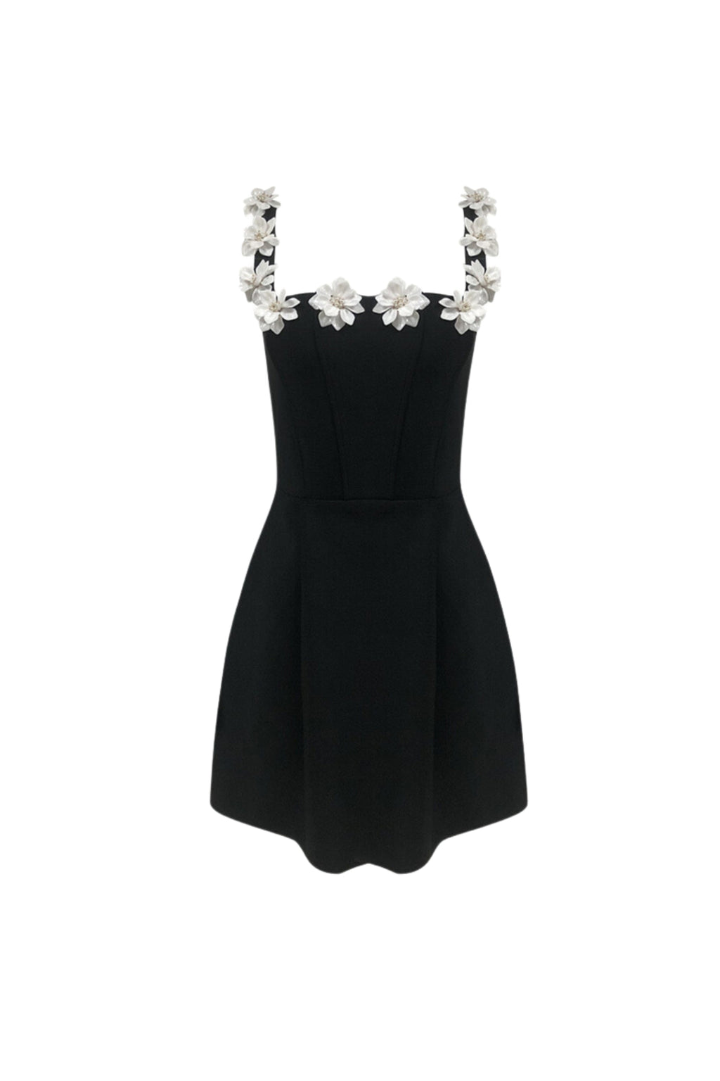 Flowering Girl Women Zenobia Flower Embellished Black Mini Dress