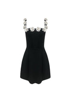 Flowering Girl Women Zenobia Flower Embellished Black Mini Dress