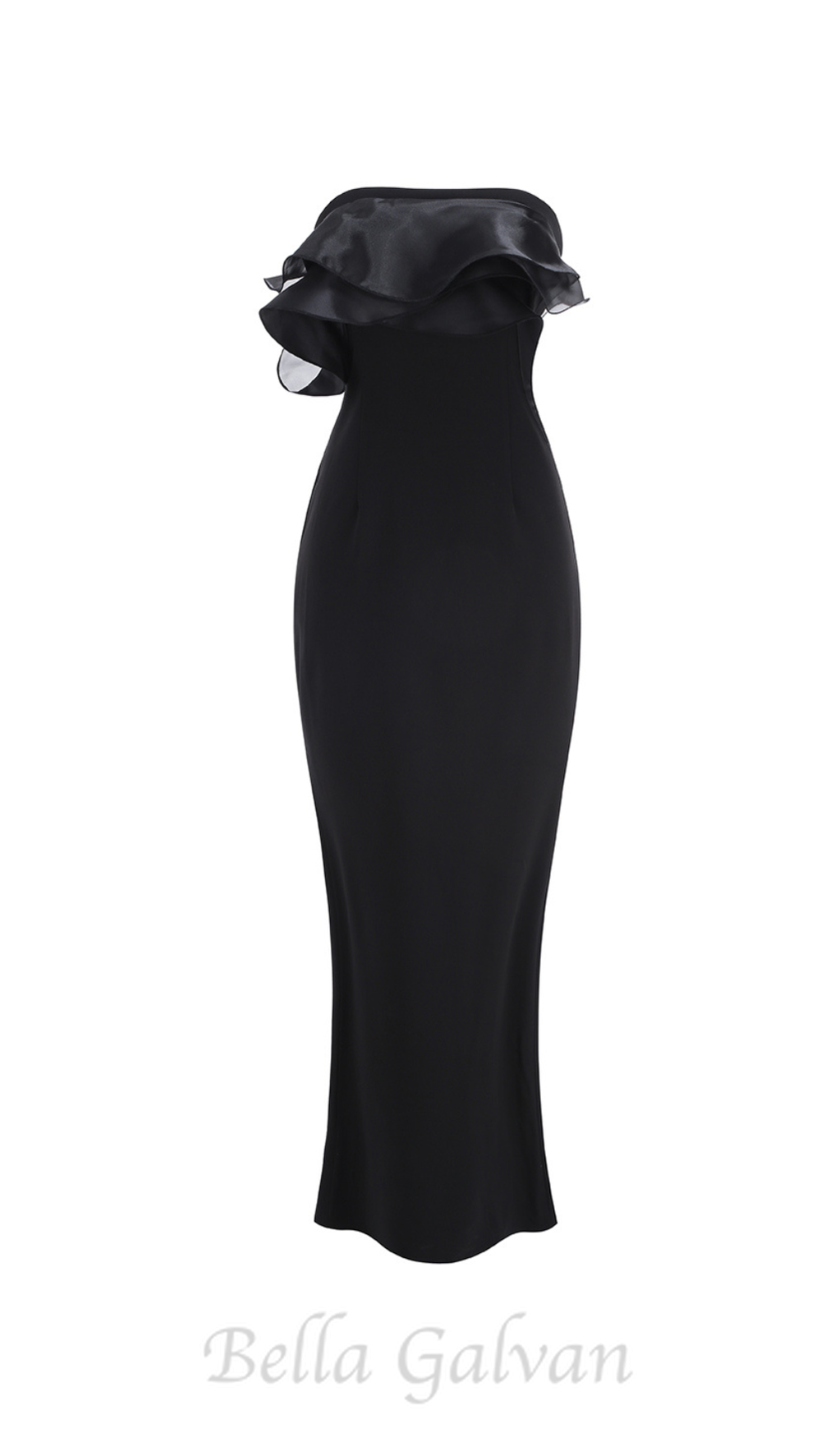 Flowering Girl Women off-shoulder ruffle trim maxi dress in black