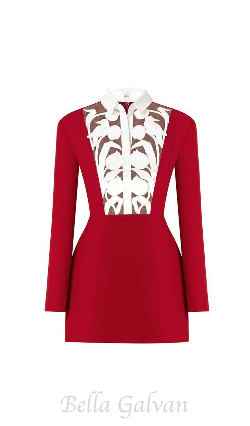 Flowering Girl Women hollow a-line mini Dress in red