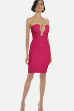 Flowering Girl Women Off The Shoulder Bodycon Midi Dress In Rose Red
