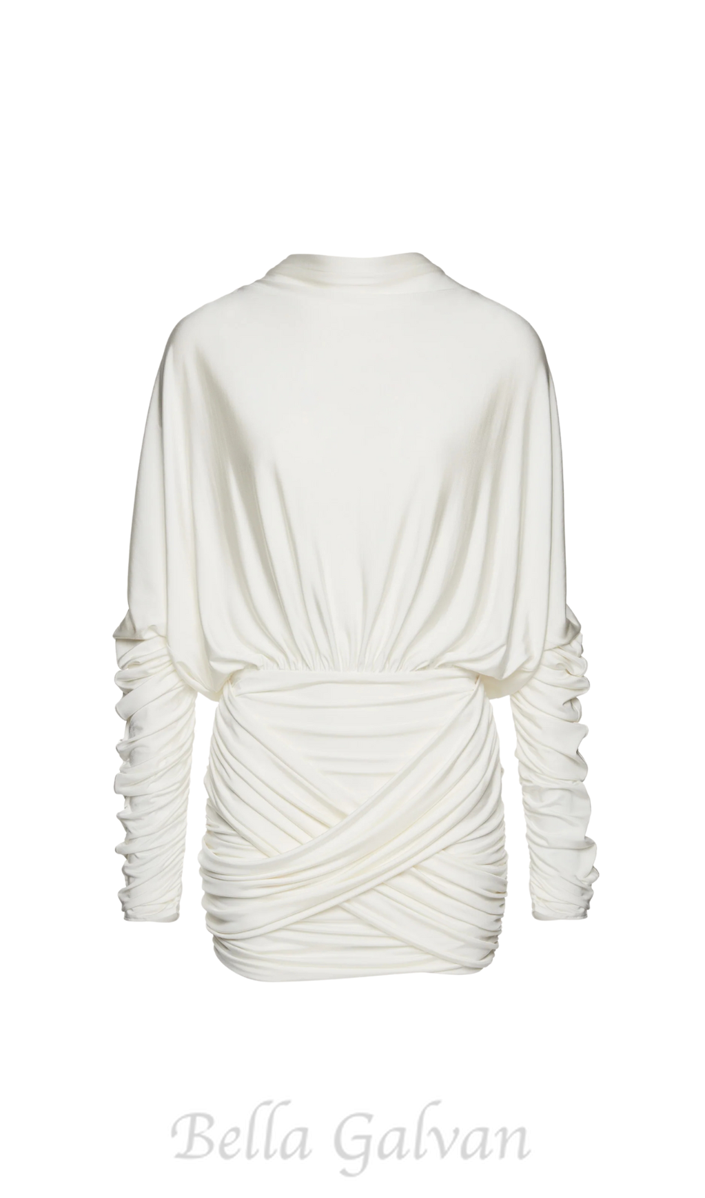 Flowering Girl Women Long-sleeve jersey mini dress in cream