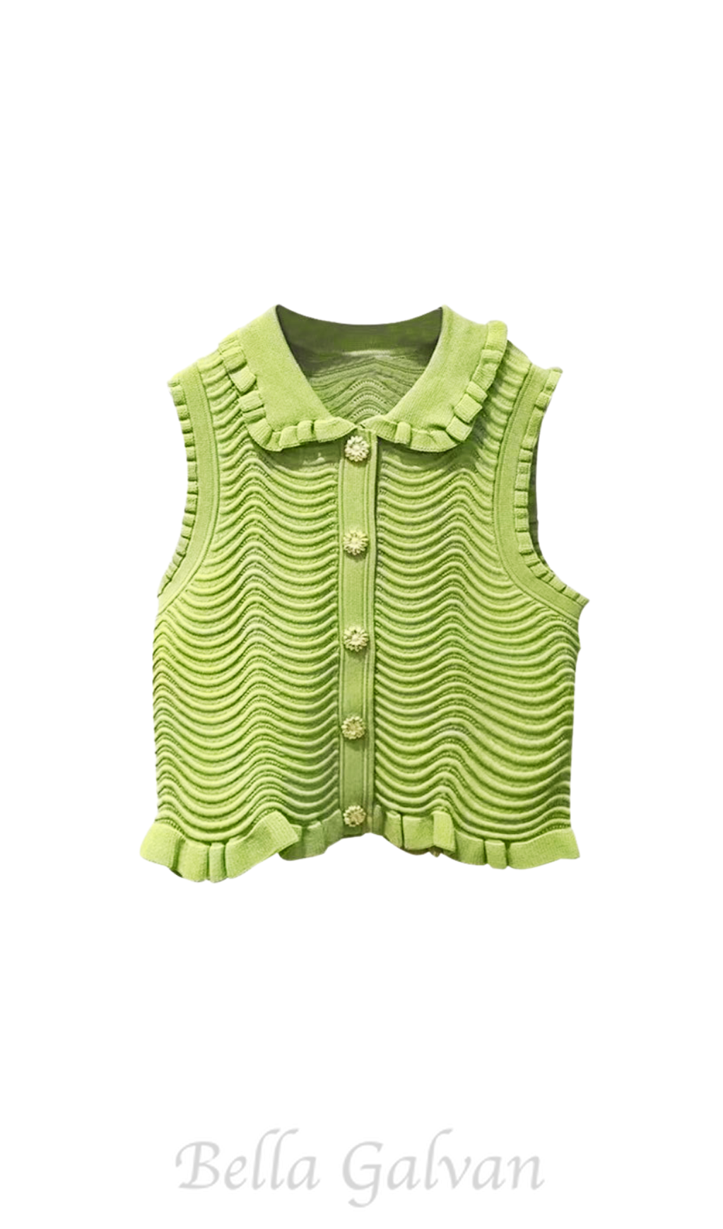Flowering Girl Women Lina Sleeveless Textured Knit Top in Olive Green