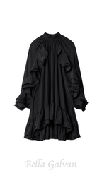Flowering Girl Women alani ruffled embellished mini dress in black