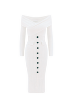 Flowering Girl Women penny Off Shoulder Knit Midi Dress in Cream