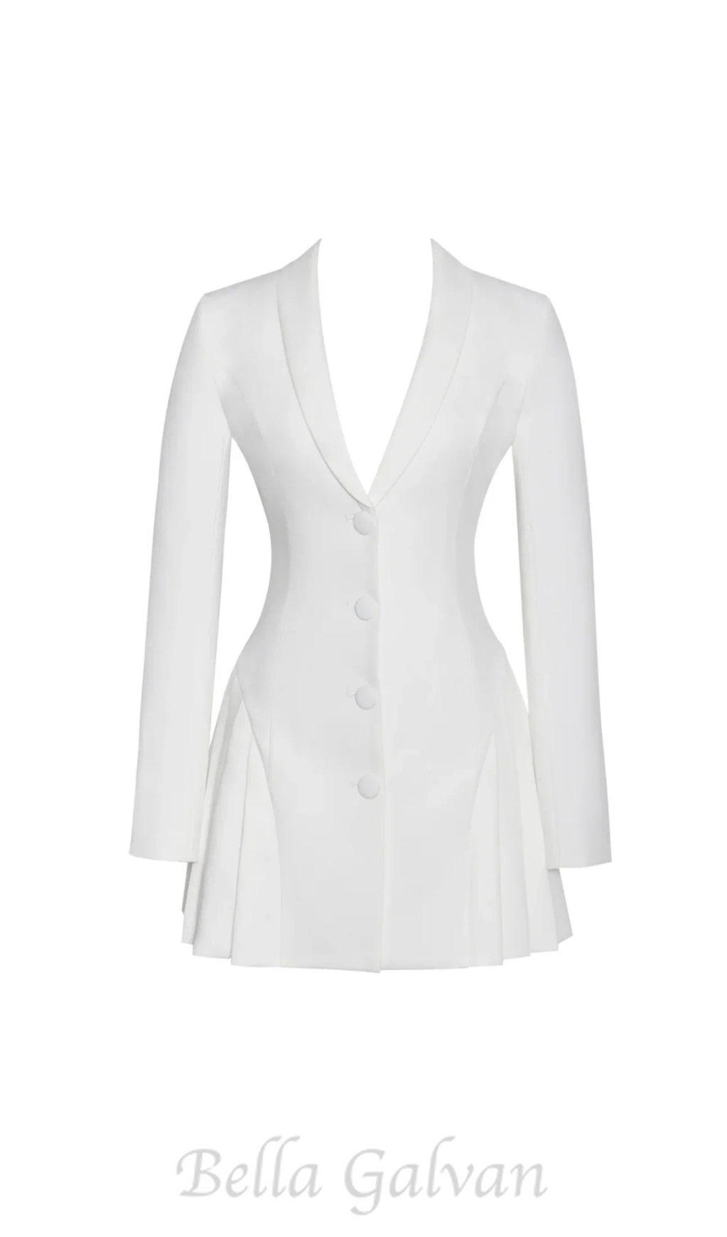 Flowering Girl Women Beulah Pleate Blazer Mini Dress in White