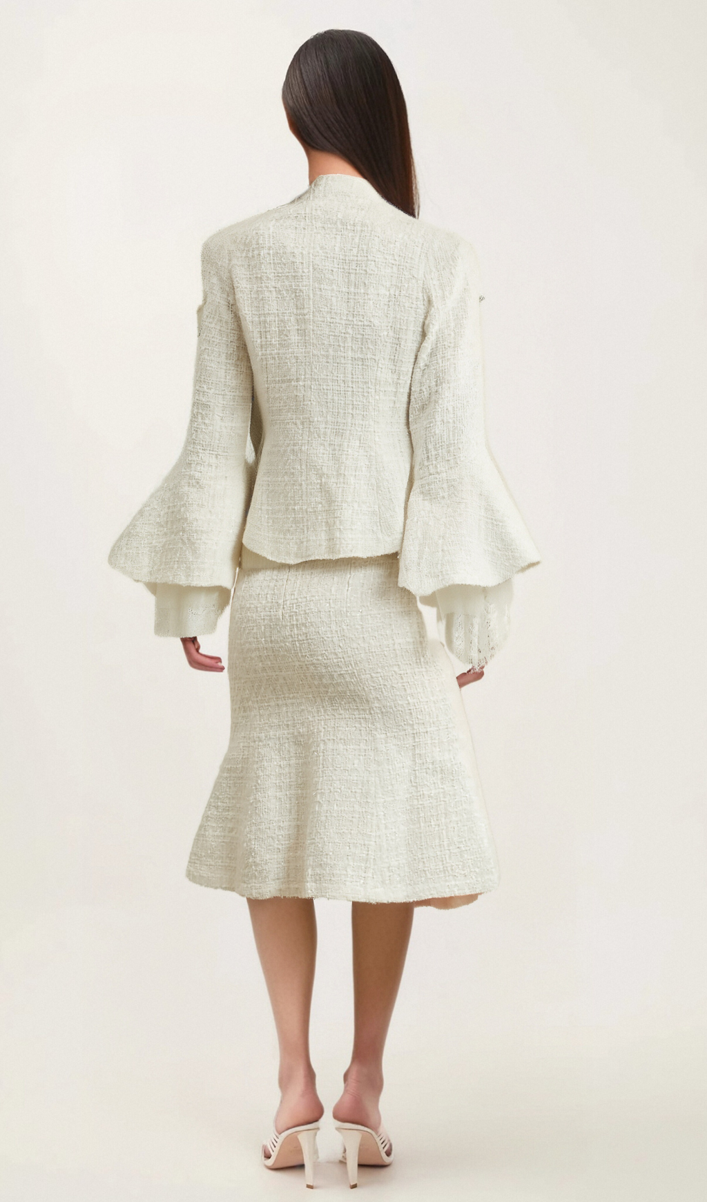 Flowering Girl Women Lucie flared-cuff sequined jacket & skirt matching set