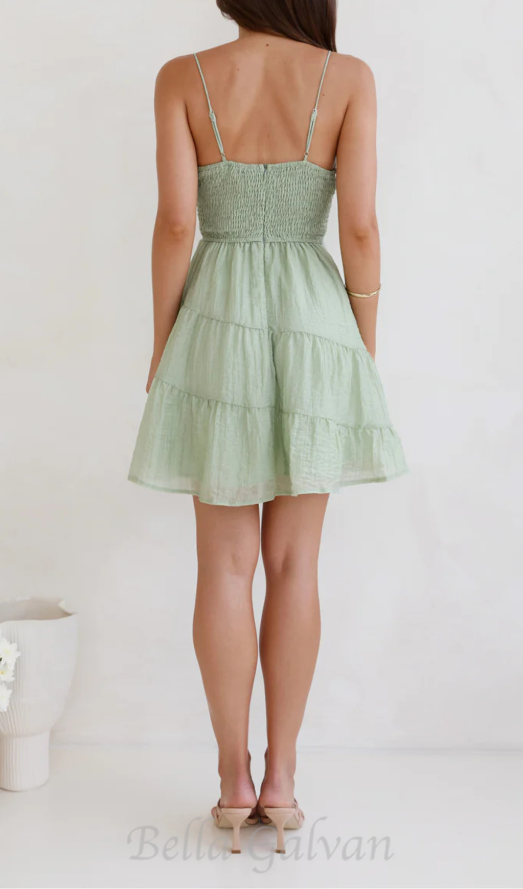 Flowering Girl Women calista strap mini dress in green