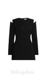 Flowering Girl Women Halston Cut-Out Cold-Shoulder Mini dress in black