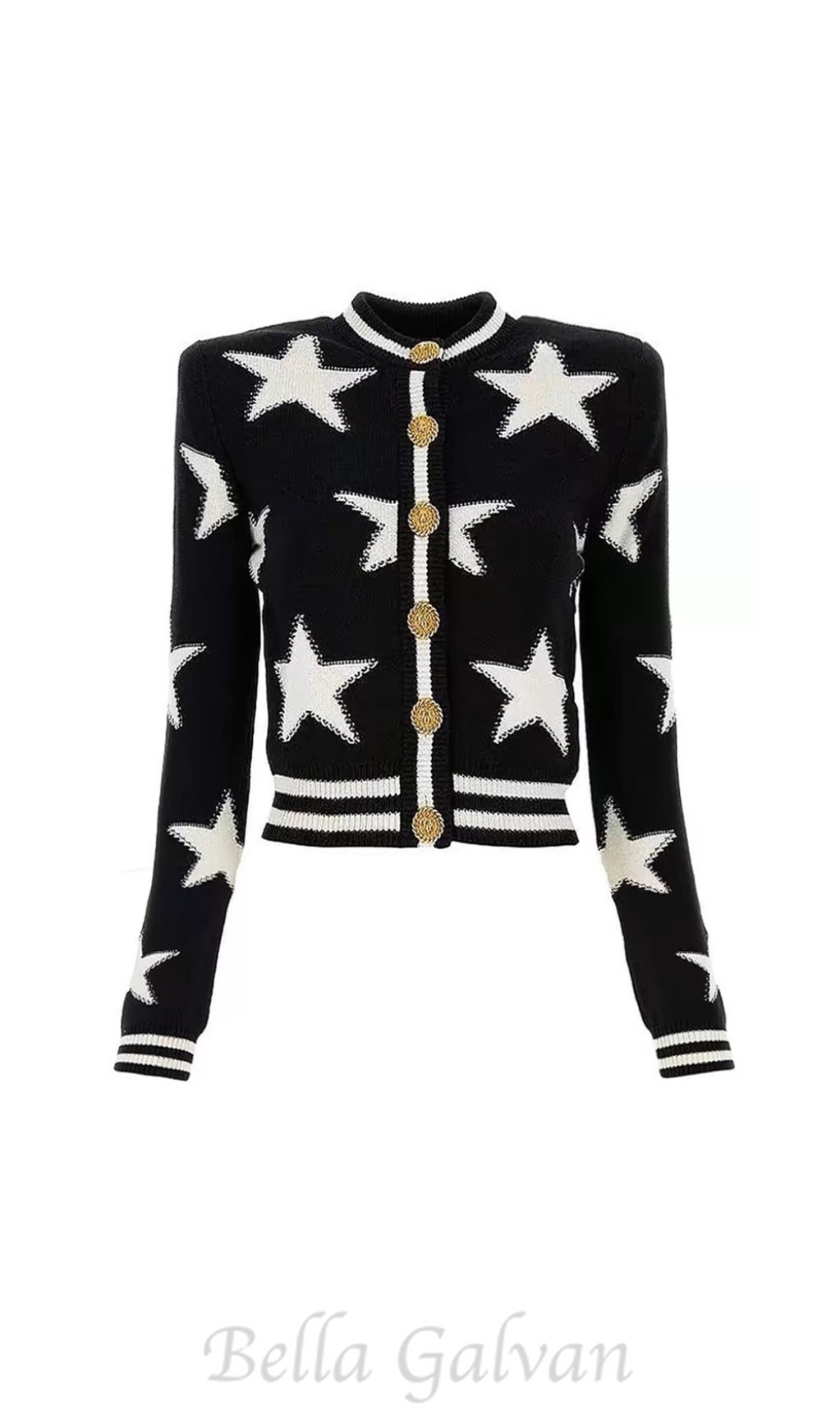 Flowering Girl Women Star Jacquard black Cardigan