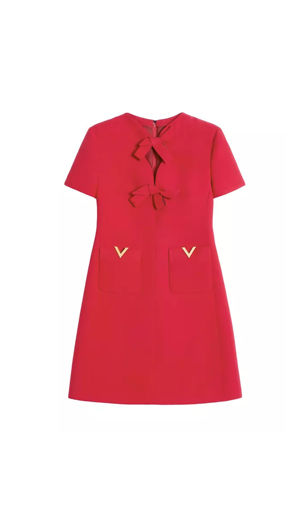 Flowering Girl Women crepe couture bow mini dress in red