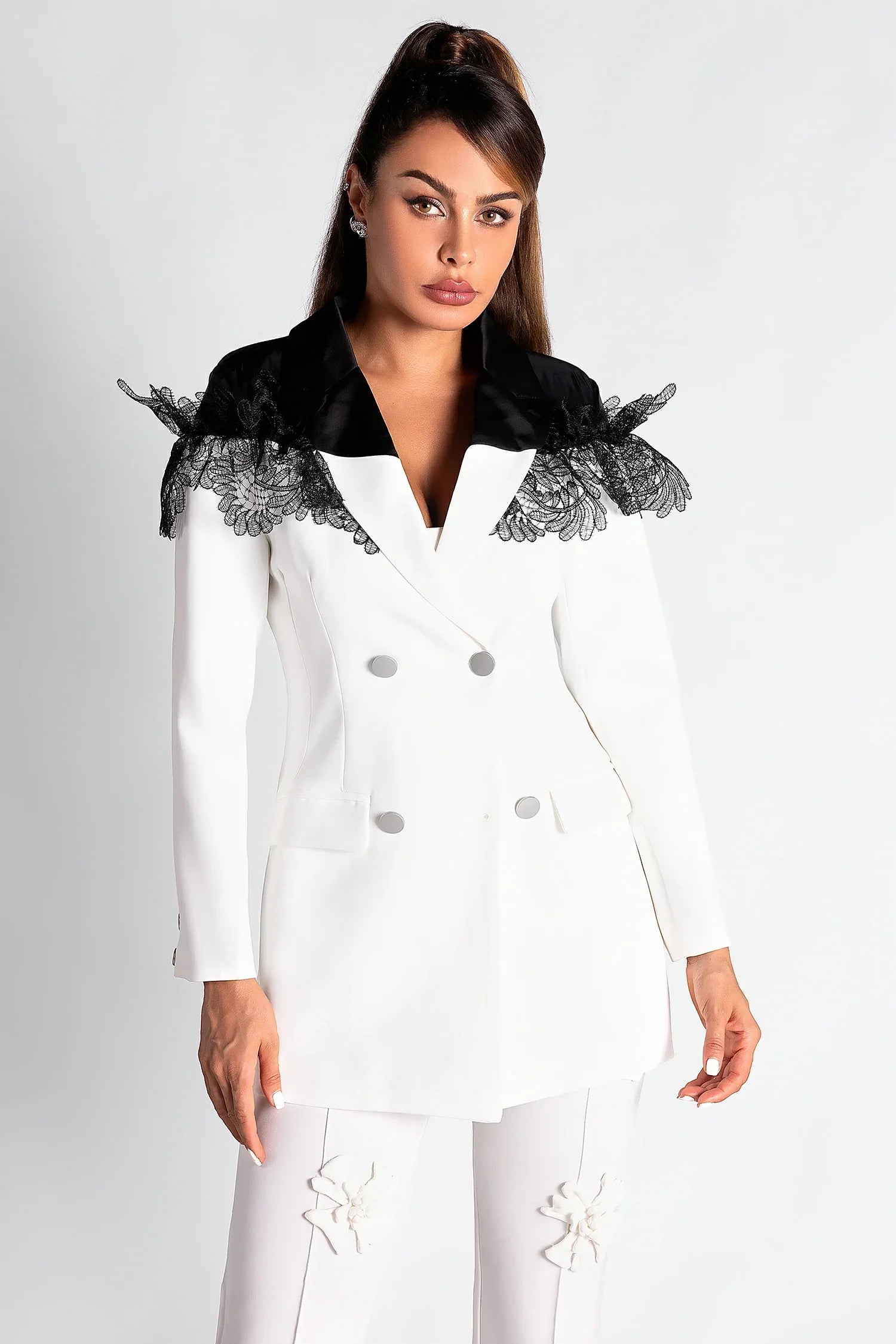 Flowering Girl Women Sekani Patchwork Lace Blazer Top