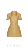 Flowering Girl Women gold embellished mini dress
