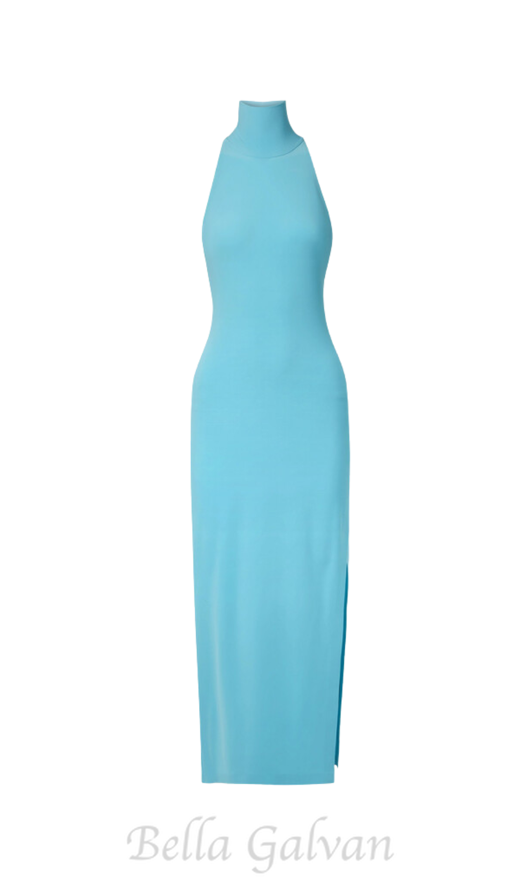 Flowering Girl Women Open-back Stretch-jersey Halterneck Maxi Dress in Blue