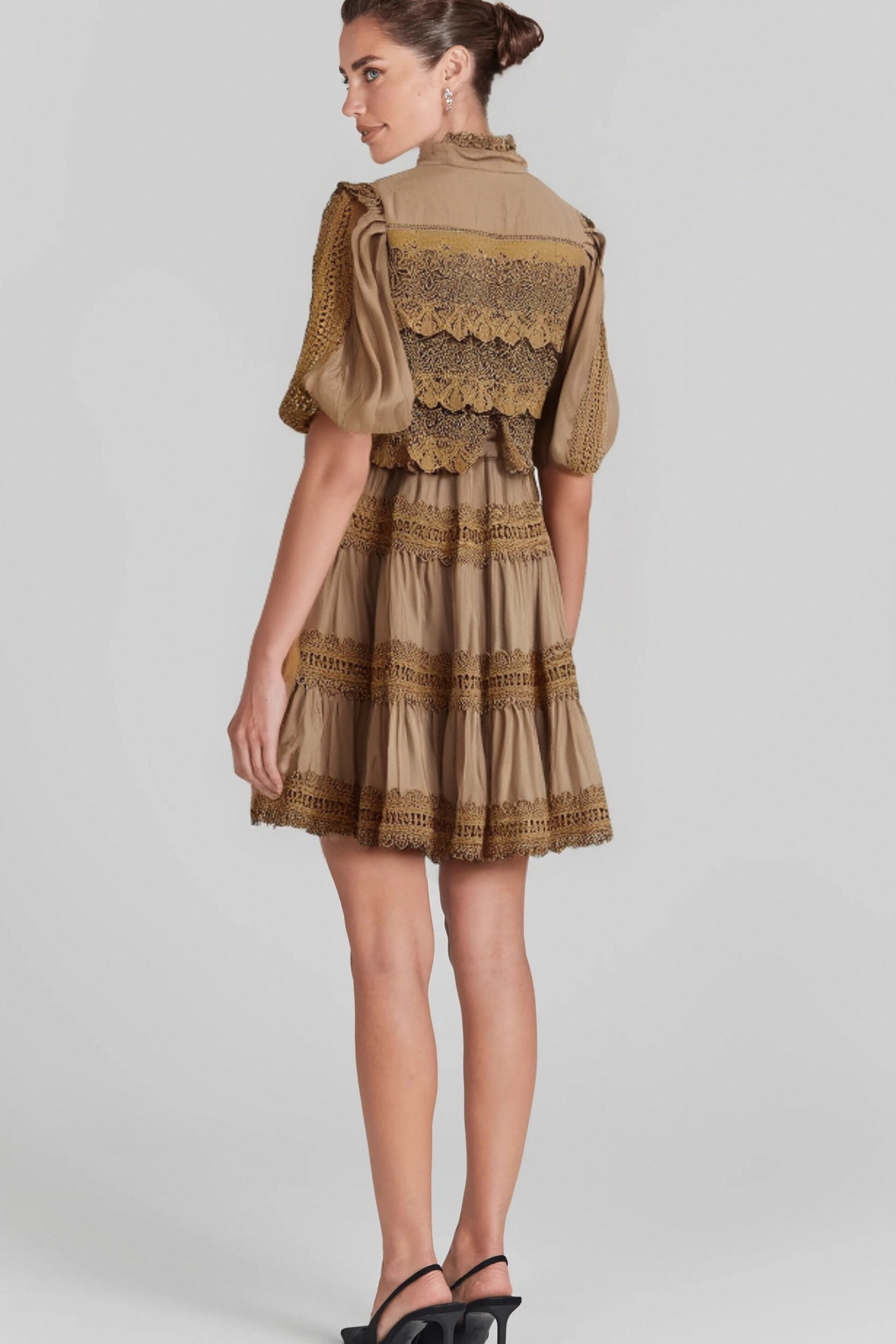 Flowering Girl Women Inès Lace Cut-Out Layered Mini Dress