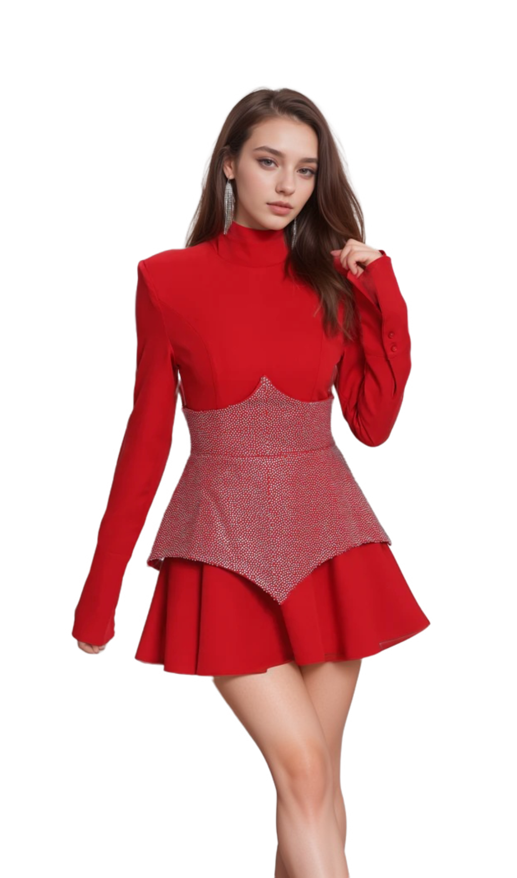 Flowering Girl Women atalanta Keilani Red Long Sleeve Mini Bodysuit