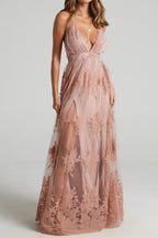 Flowering Girl Women Promenade Maxi Dress In Blush